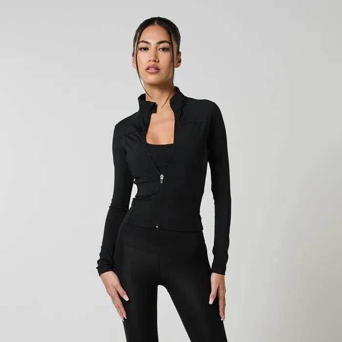 Closure London Second Skin FZ Top and Legging Set Black Women Sets