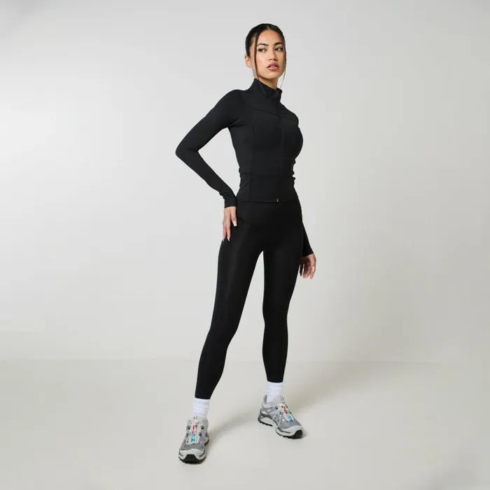 Closure London Second Skin FZ Top and Legging Set Black Women Sets