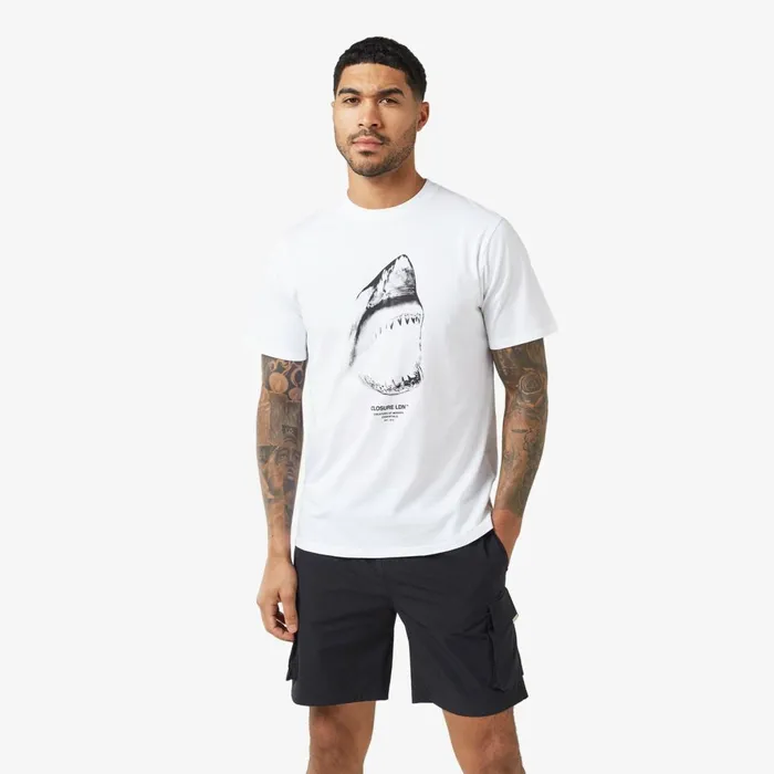 Closure London Shark TShirt White Men TShirts