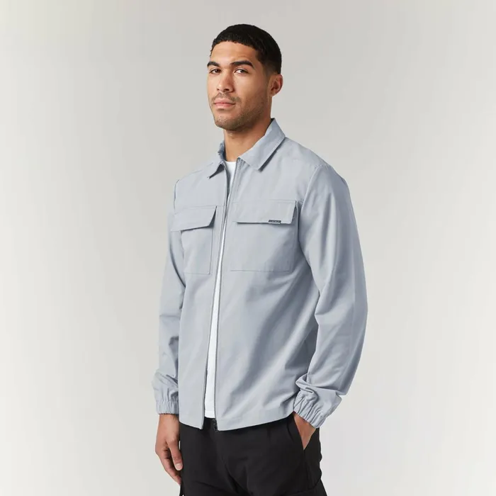 Closure London Smart Utility Overshirt Frost Grey Men Overshirts