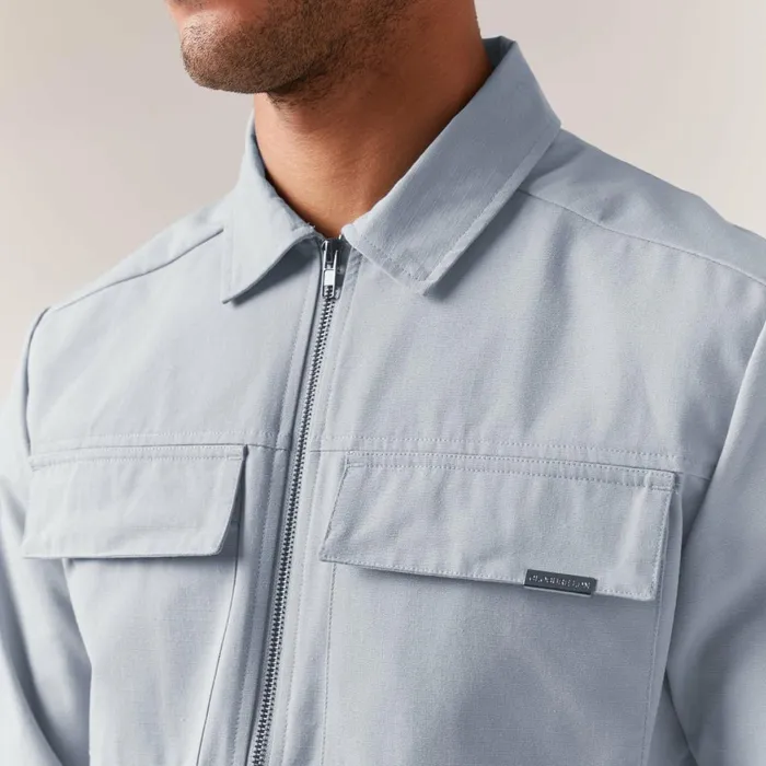 Closure London Smart Utility Overshirt Frost Grey Men Overshirts