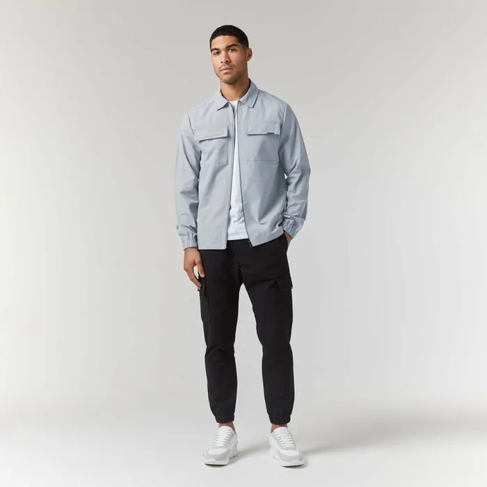 Closure London Smart Utility Overshirt Frost Grey Men Overshirts