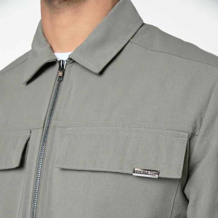 Closure London Smart Utility Overshirt Olive Men Overshirts