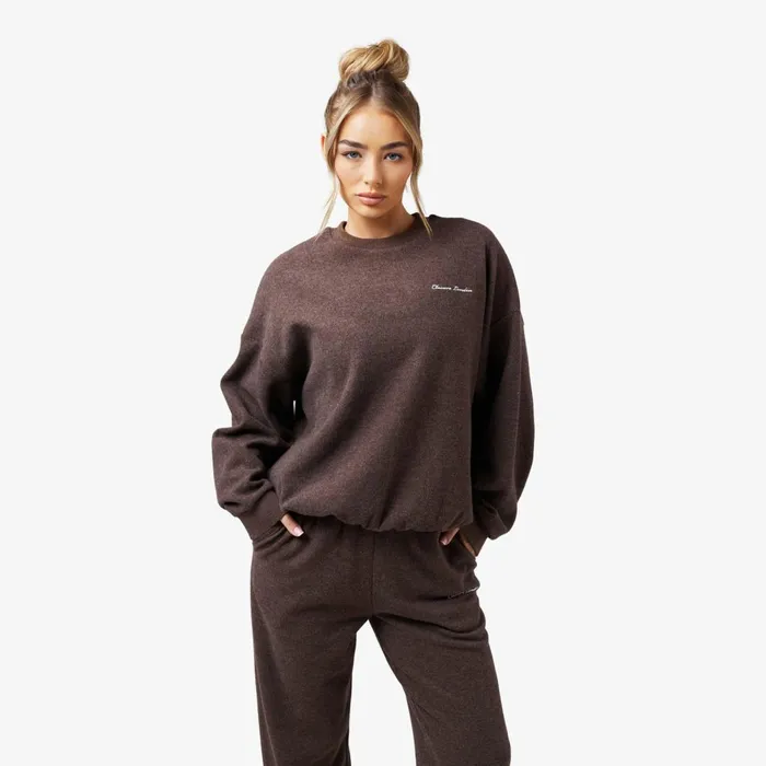 Closure London Soft Knit Crewneck Tracksuit Coffee Women Coats and Jackets