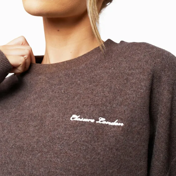 Closure London Soft Knit Crewneck Tracksuit Coffee Women Coats and Jackets