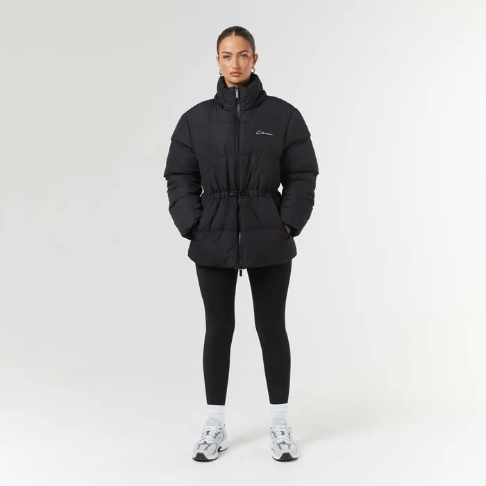 Closure London Toggle Waist Puffer Black Women Coats and Jackets