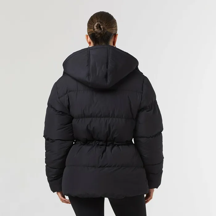 Closure London Toggle Waist Puffer Black Women Coats and Jackets