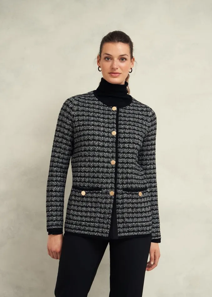 Coats and Jackets Women HOBBS Dita Knitted Coatigan Black Ivory