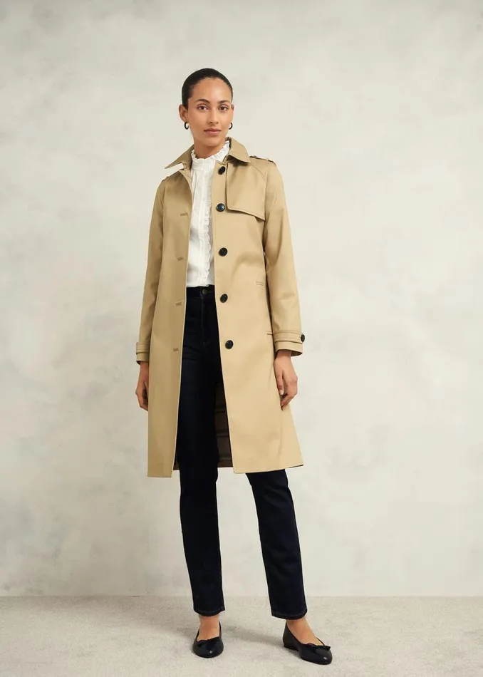 Coats and Jackets Women HOBBS Petite Hallie Shower Resistant Trench Coat Fawn Beige Coats and Jackets Women HOBBS Petite Hallie Shower Resistant Trench Coat Fawn Beige