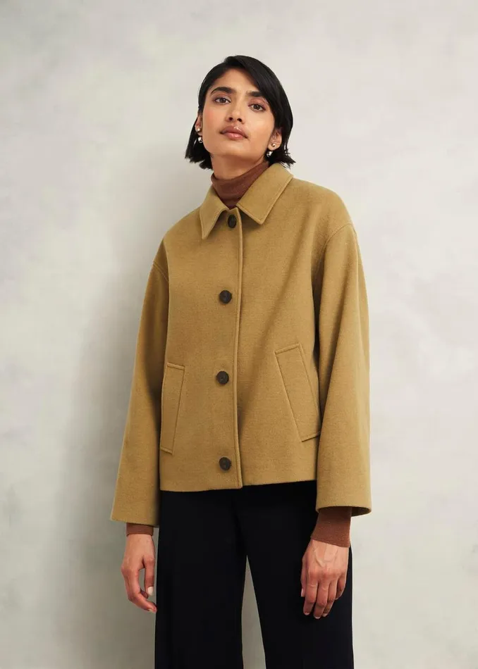 Coats and Jackets Women HOBBS Zoe Wool Blend Jacket Hobbs Camel