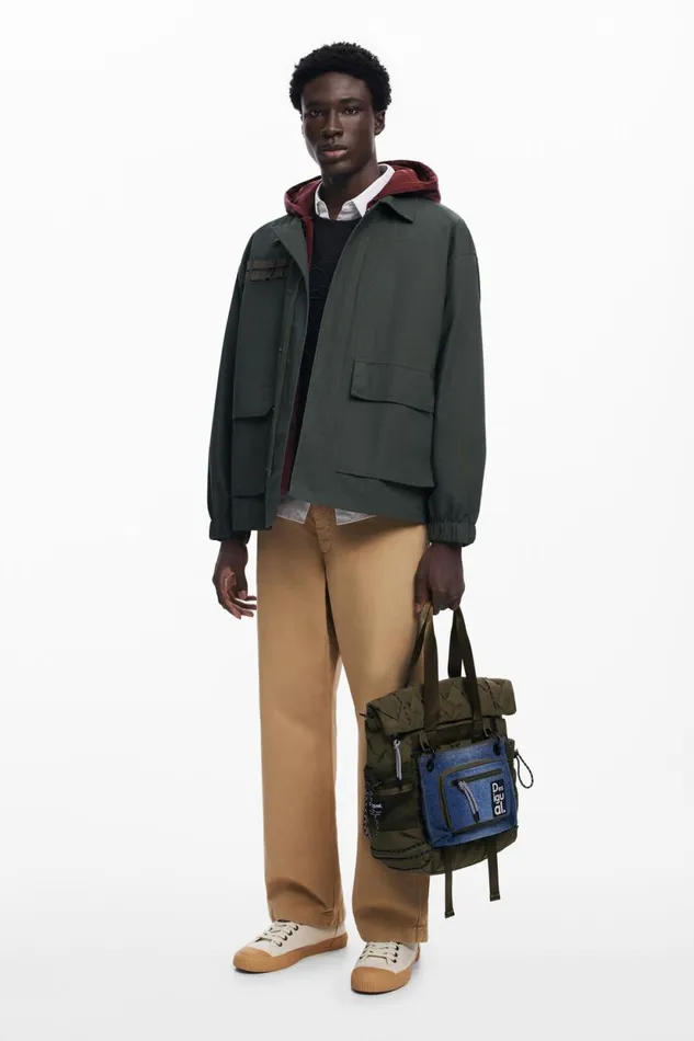 Coats And Jackets Men Desigual Windbreaker With Hood Green