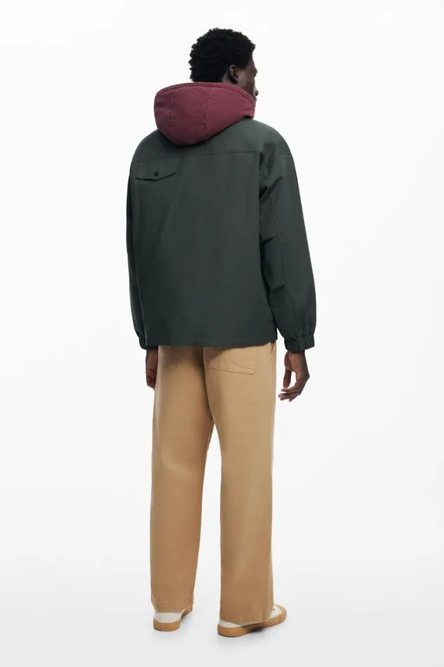 Coats And Jackets Men Desigual Windbreaker With Hood Green