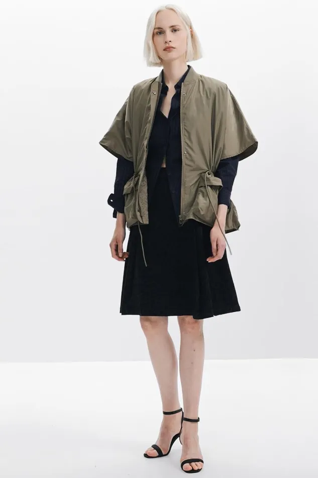 Coats And Jackets Women Desigual Adjustable Nylon Poncho Green