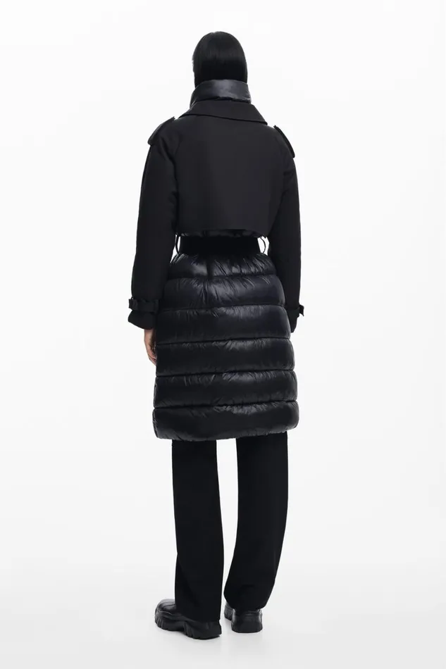 Coats And Jackets Women Desigual Combined Padded Coat Black