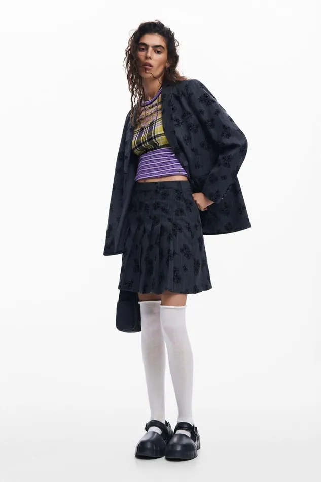 Coats And Jackets Women Desigual Floral Blazer Black