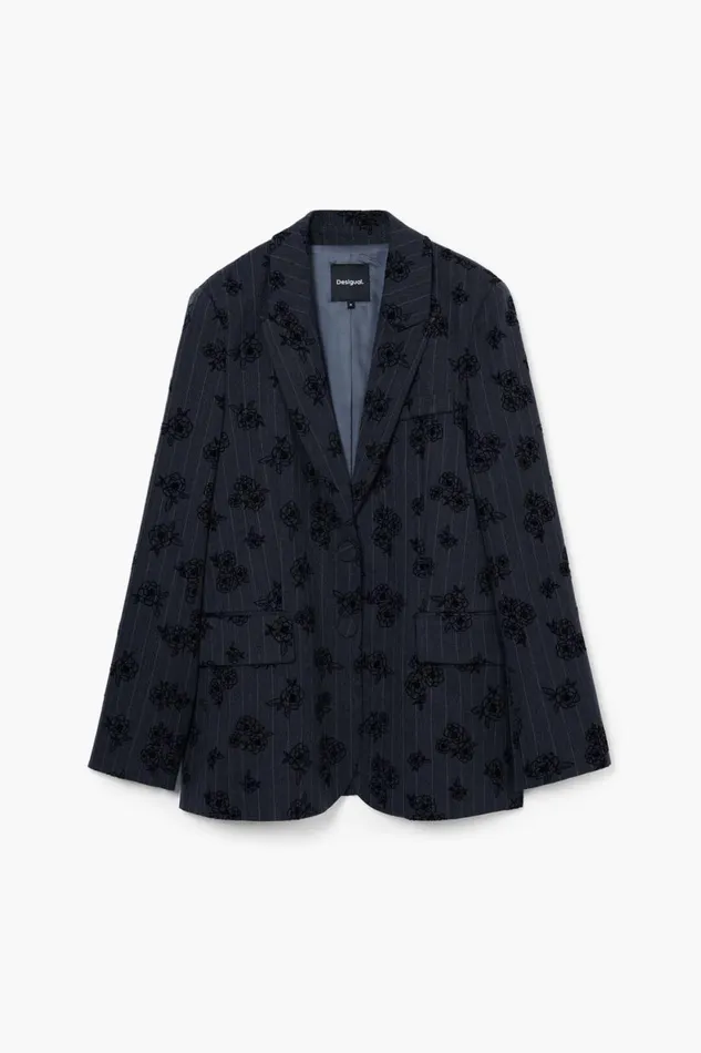 Coats And Jackets Women Desigual Floral Blazer Black