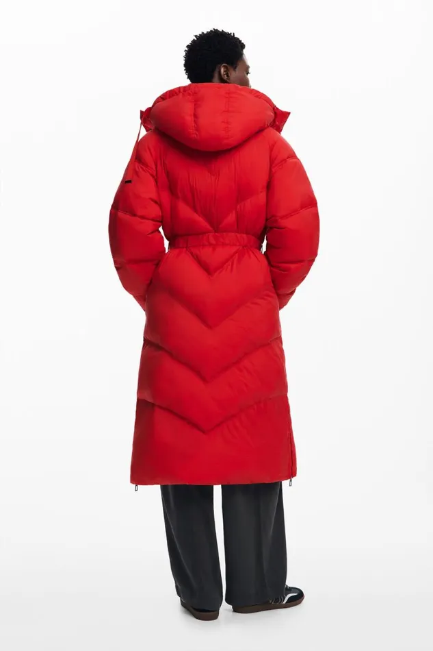 Coats And Jackets Women Desigual Long Padded Coat Red