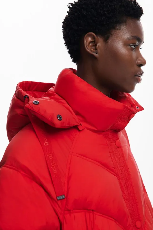 Coats And Jackets Women Desigual Long Padded Coat Red