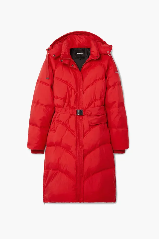 Coats And Jackets Women Desigual Long Padded Coat Red