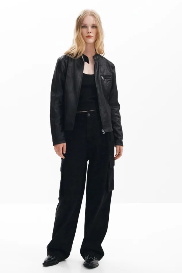 Coats And Jackets Women Desigual Regular Biker Jacket Black
