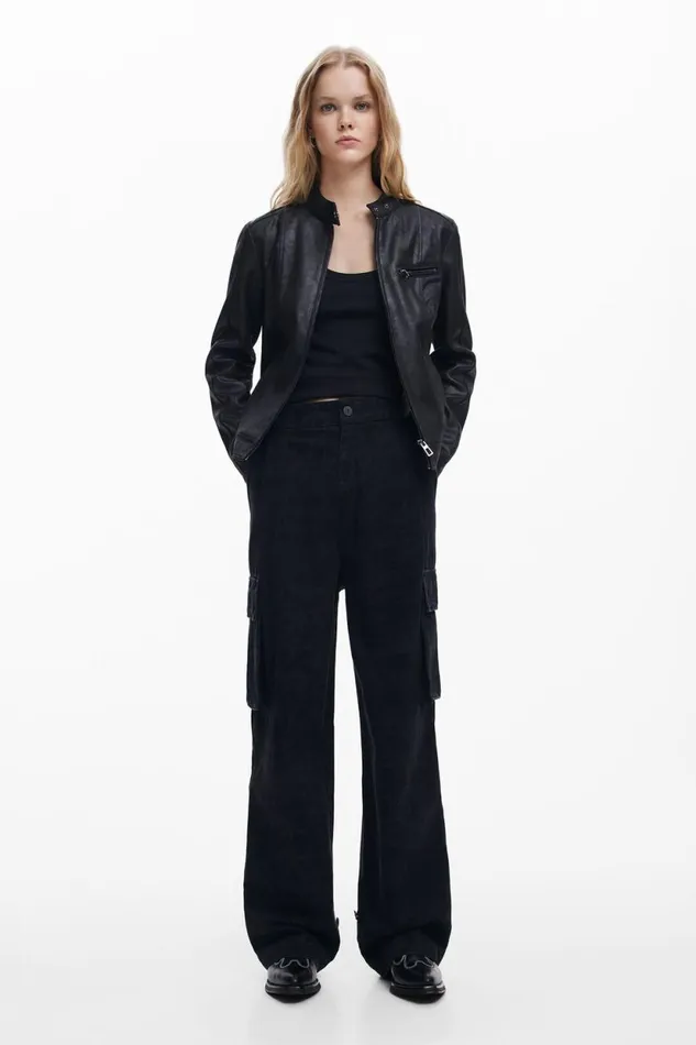 Coats And Jackets Women Desigual Regular Biker Jacket Black