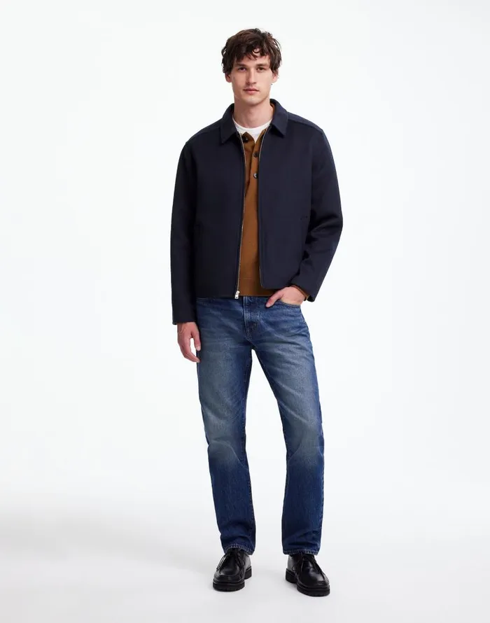 Coats Jackets Men Madewell DoubleFaced Wool ZipFront Jacket Dark Navy