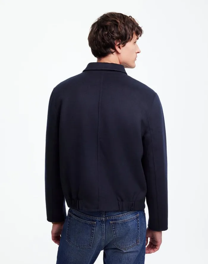 Coats Jackets Men Madewell DoubleFaced Wool ZipFront Jacket Dark Navy