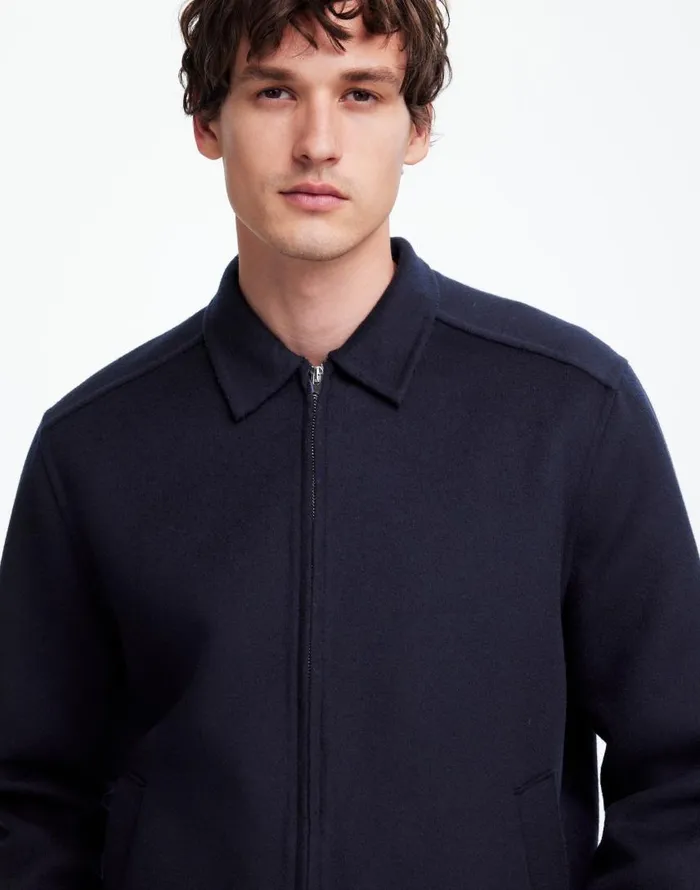 Coats Jackets Men Madewell DoubleFaced Wool ZipFront Jacket Dark Navy