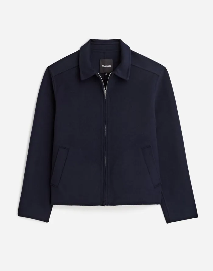 Coats Jackets Men Madewell DoubleFaced Wool ZipFront Jacket Dark Navy