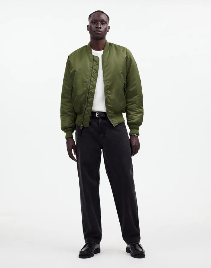 Coats Jackets Men Madewell Madewell X Alpha Industries MA1 Flight Jacket Heritage Olive Coats Jackets Men Madewell Madewell X Alpha Industries MA1 Flight Jacket Heritage Olive