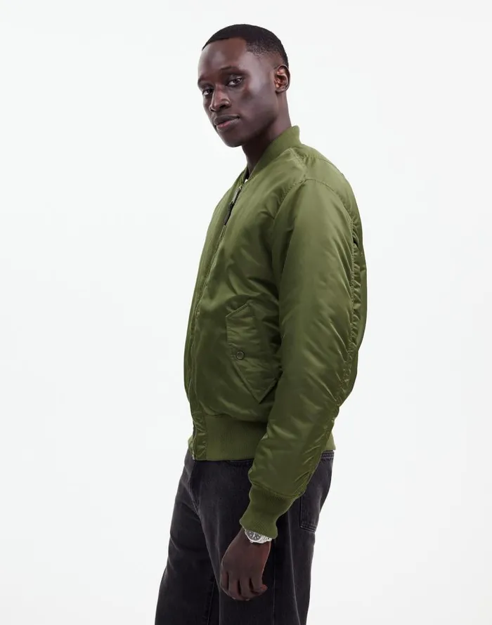 Coats Jackets Men Madewell Madewell X Alpha Industries MA1 Flight Jacket Heritage Olive