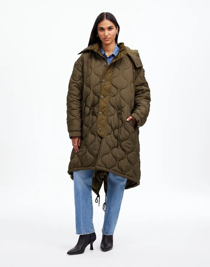 Coats Jackets Women Madewell Alpha Industries M65 Fishtail Parka Jacket Green