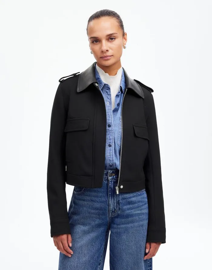 Coats Jackets Women Madewell Shrunken Utility Jacket True Black