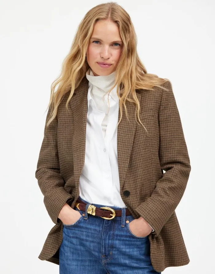 Coats Jackets Women Madewell The Kline Blazer Parton Check