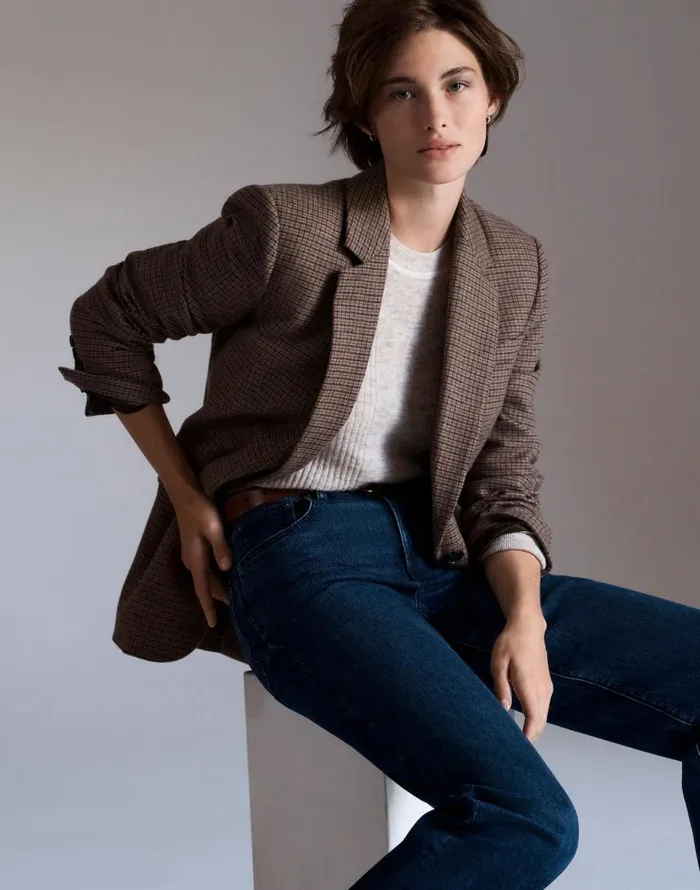 Coats Jackets Women Madewell The Kline Blazer Parton Check