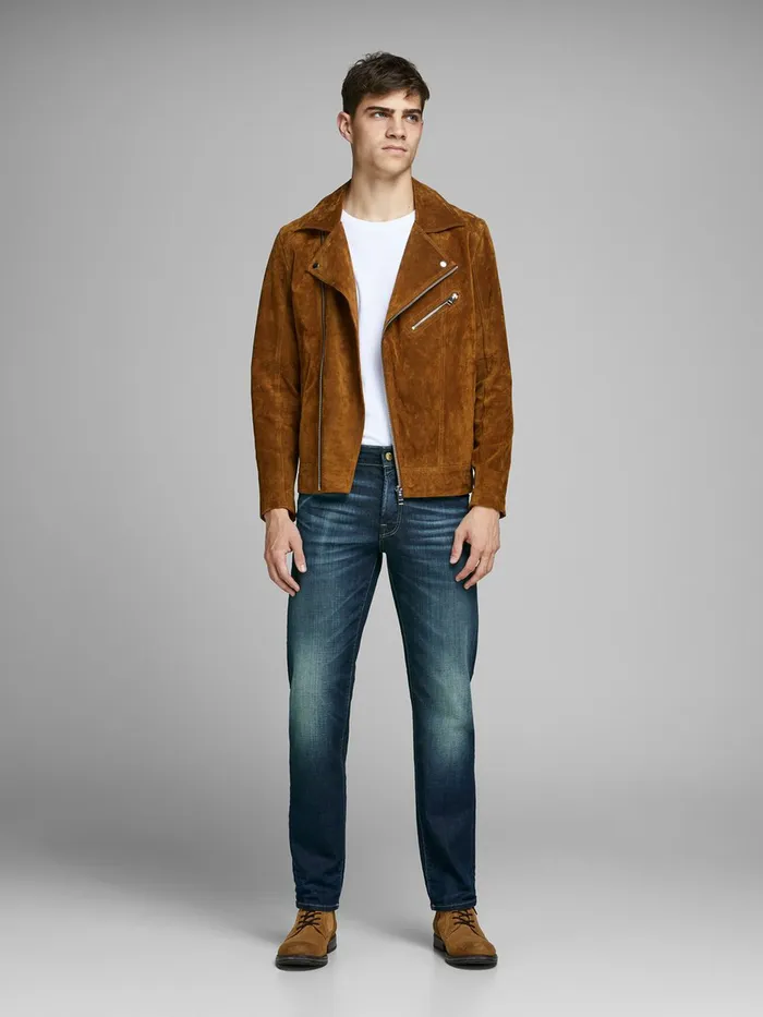 Comfort Jeans JACK and JONES Mens MIKE ICON JJ 173 COMFORT FIT JEANS Blue Blue Denim