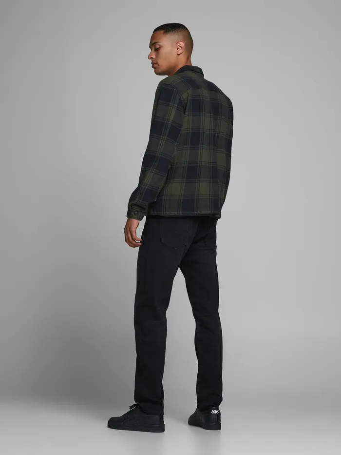 Comfort Jeans JACK and JONES Mens MIKE ORIGINAL GE 010 INDIGO KNIT COMFORT FIT JEANS Black Black Denim