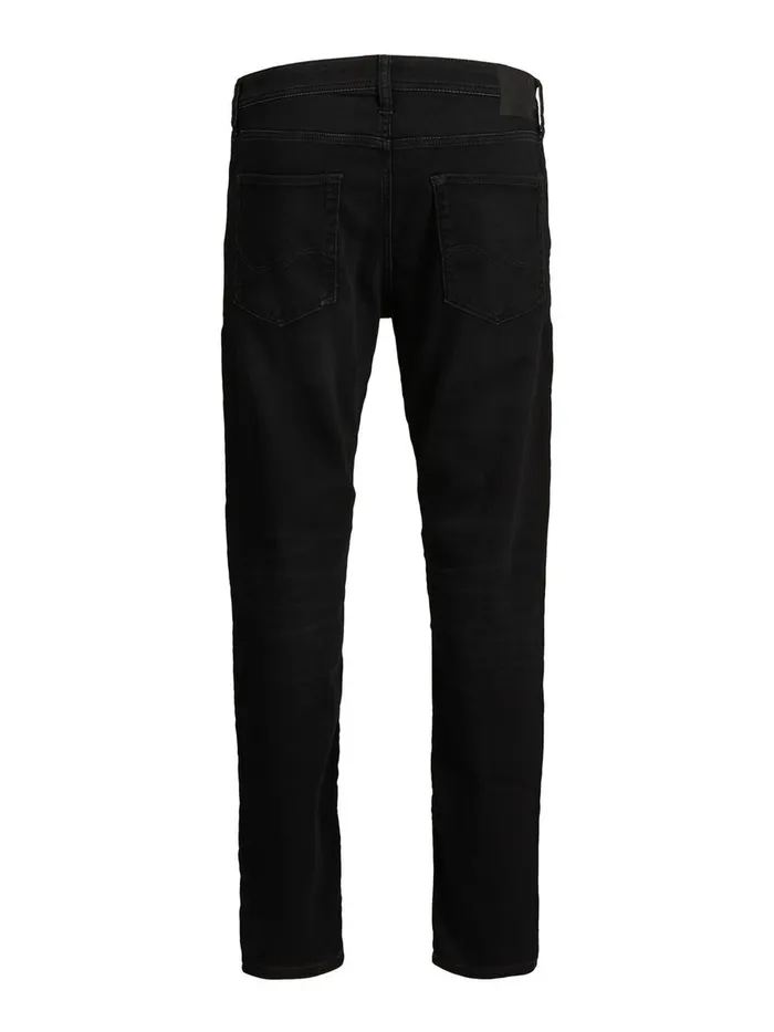 Comfort Jeans JACK and JONES Mens MIKE ORIGINAL GE 010 INDIGO KNIT COMFORT FIT JEANS Black Black Denim