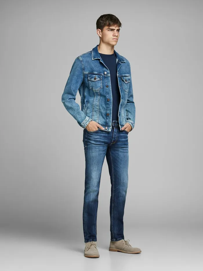 Comfort Jeans JACK and JONES Mens MIKE ORIGINAL JOS 311 COMFORT FIT JEANS Blue Blue Denim