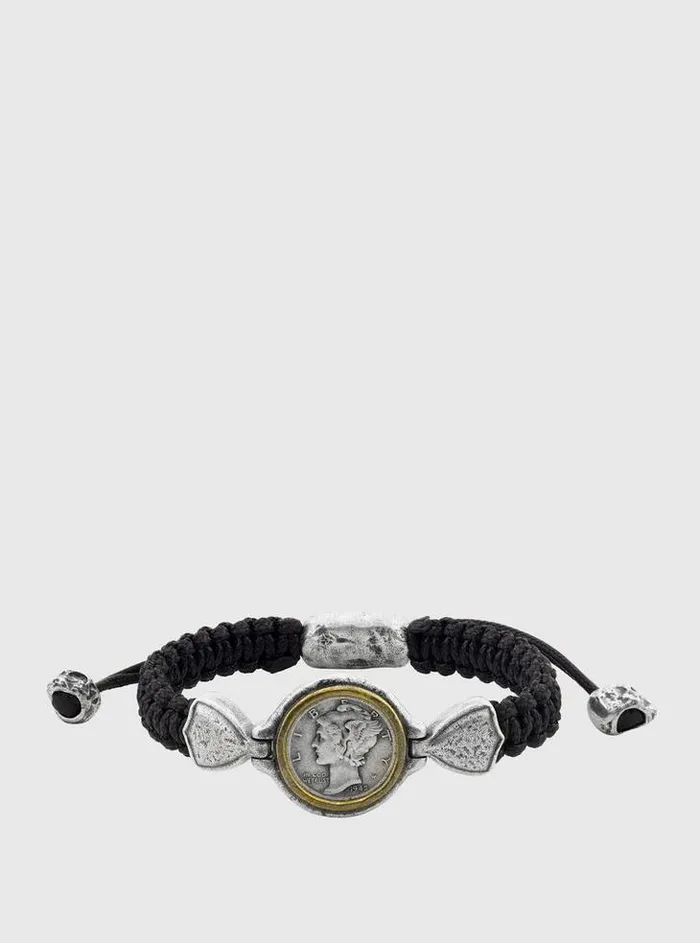 CORDED MERCURY COIN BRACELET Silver Men John Varvatos Jewelry