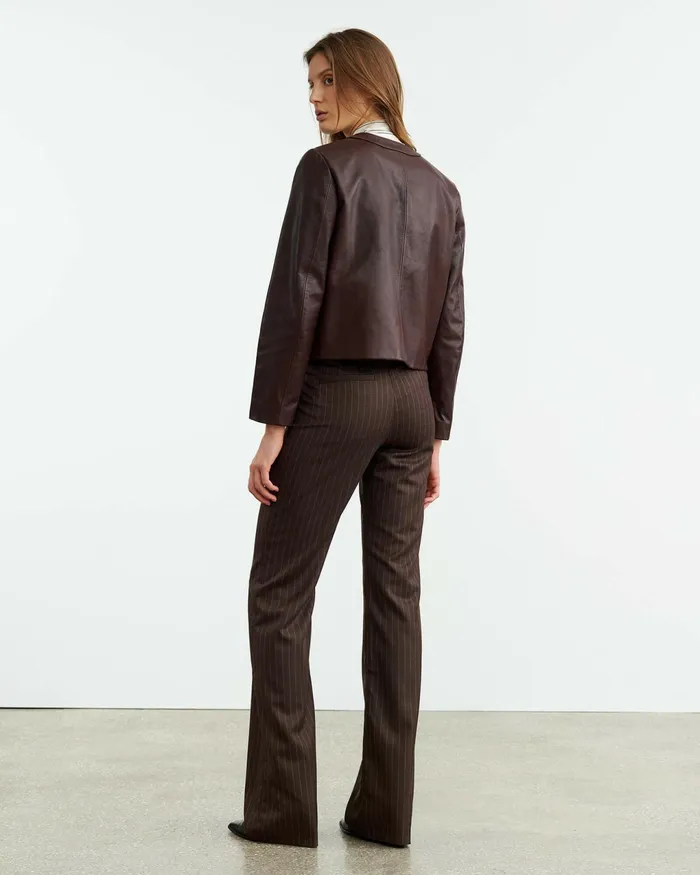 CORETTE PANT Brown Pinstripe Women Nili Lotan Pants and Shorts