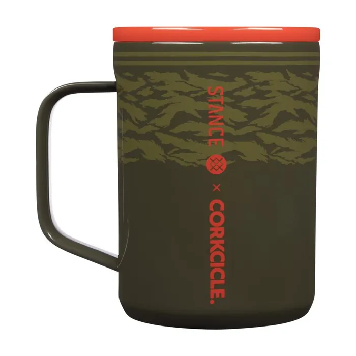 Corkcicle Warbird Coffee Mug 16 Oz Green MenWomenKids Stance Water Bottles and Mugs