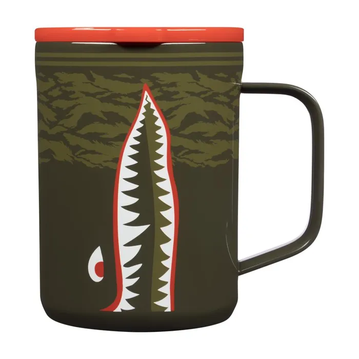 Corkcicle Warbird Coffee Mug 16 Oz Green MenWomenKids Stance Water Bottles and Mugs