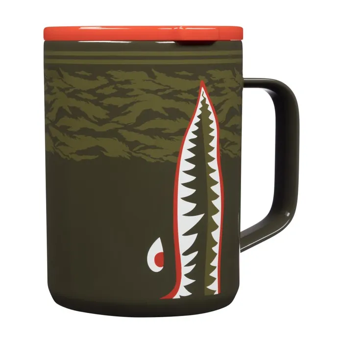 Corkcicle Warbird Coffee Mug 16 Oz Green MenWomenKids Stance Water Bottles and Mugs