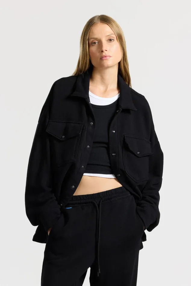 COTTON CITIZEN Boston Buttondown Jet Black Women Shirts