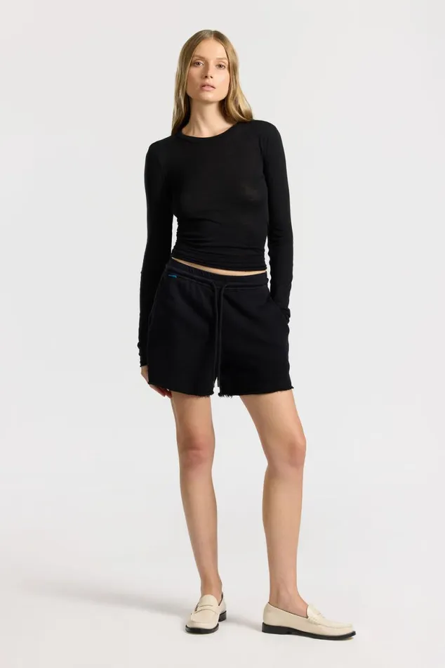 COTTON CITIZEN Boston Short Jet Black Women Shorts COTTON CITIZEN Boston Short Jet Black Women Shorts