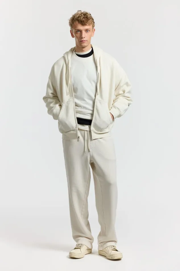 COTTON CITIZEN Boston Zip Hoodie Vintage Bone Women Sweatshirts