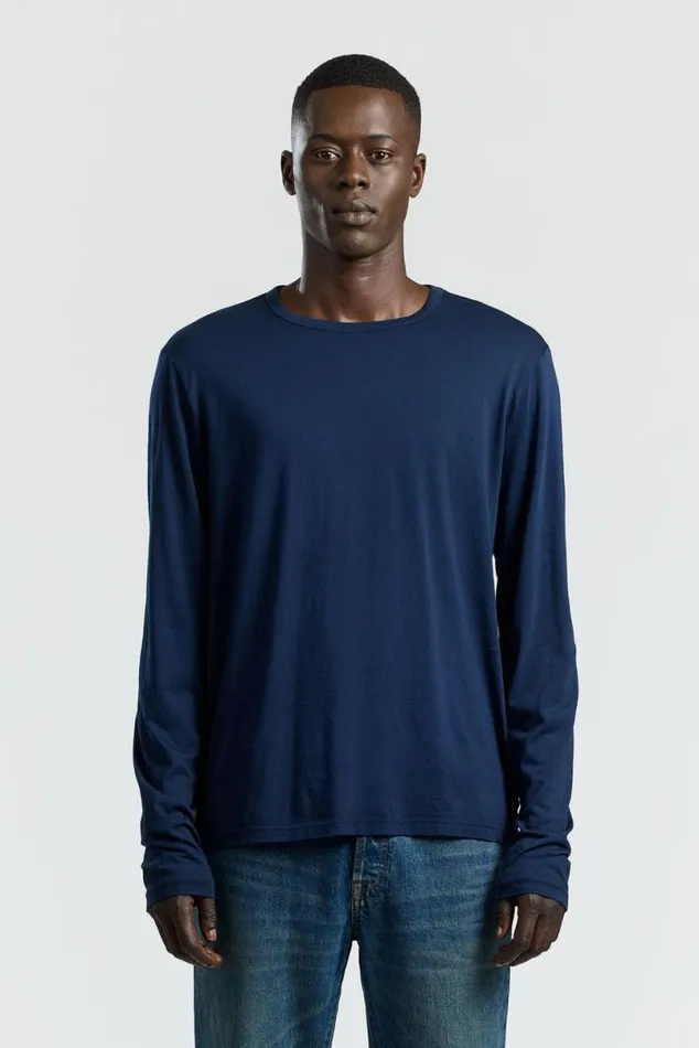COTTON CITIZEN Classic Crew Long Sleeve Shirt Super Navy Men Shirts