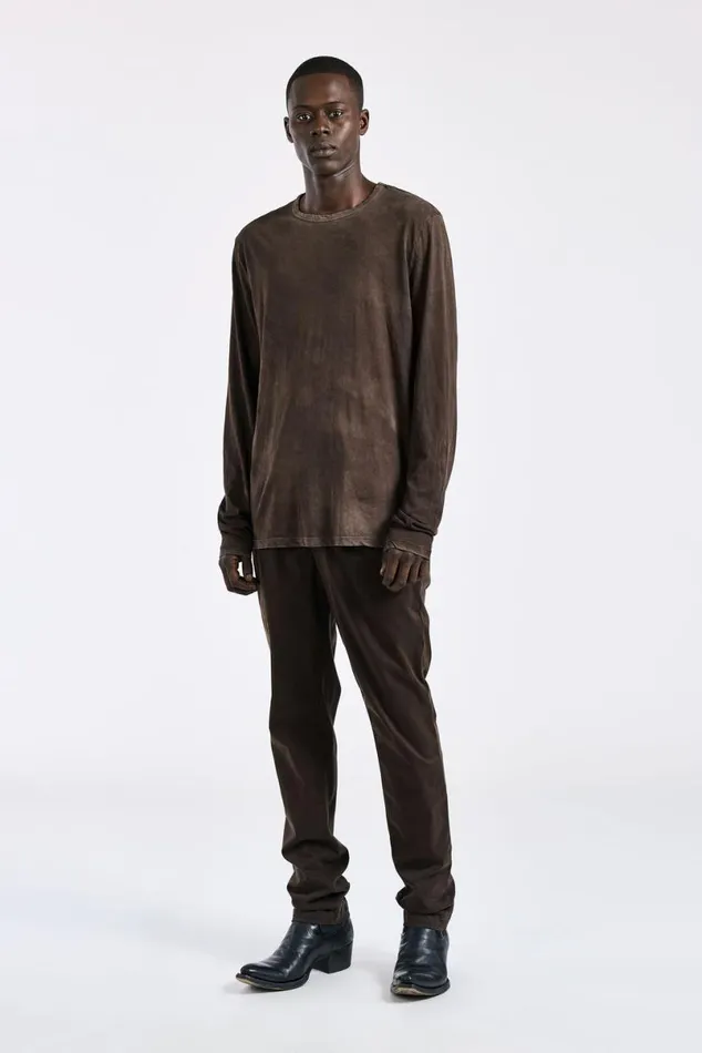 COTTON CITIZEN Classic Crew Long Sleeve Shirt Vintage Espresso Men Shirts