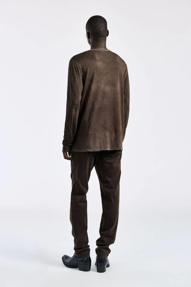 COTTON CITIZEN Classic Crew Long Sleeve Shirt Vintage Espresso Men Shirts